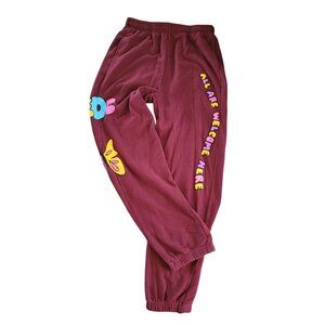 Insomniac "All Are Welcome Here" Maroon Sweatpants L